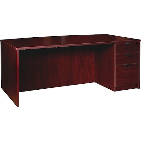 Lorell DESK, RT, SGLPED, BOW, 42X72, MY LLRPD4272RSPMY